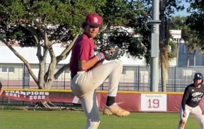 Stoneman Douglas pitcher, and Miami recruit, Gio Rojas.